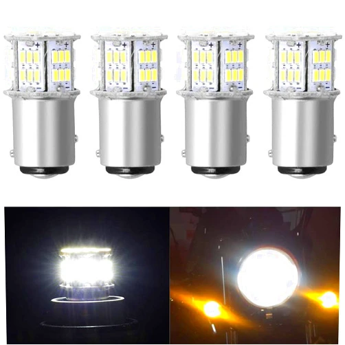 DOPHISALL AUTO 4-Pack Super Bright 6500K White Color Low Power 1157 2057 2357 7528 BAY15D LED Bulbs Replacement for Back Up Reverse Lights or Tail Brake Lights