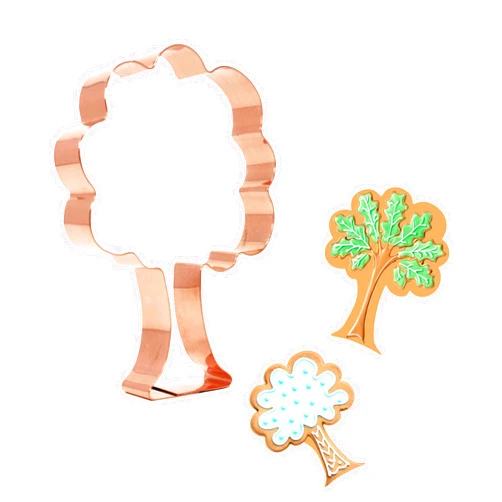 The Fussy Pup Oak Tree Cookie Cutter 5 in Copper Handmade in the USA