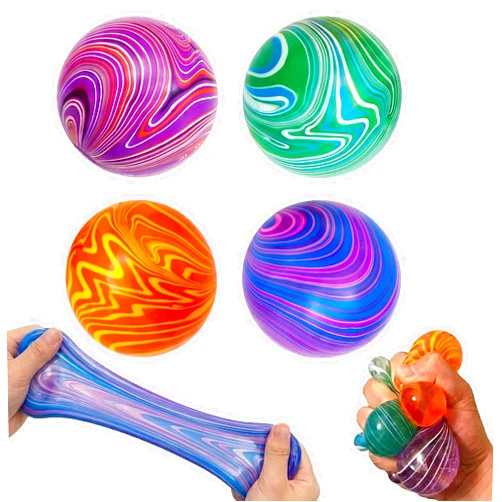 PAPEJOYYY 4 Pack Stress Balls Squishy Toys, 2 Inch Durable Slow Rising Stress Relief Sensory Squeeze Toys for Adults and Kids, Birthday Gifts, Party Favors, Classroom Prizes