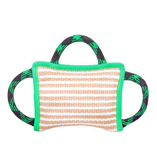 ToLanbbt Dog Toy, Tug of War Jute Bite Pillow (11' x 7.8'), Training Equipment for Medium to Large Dogs, Green