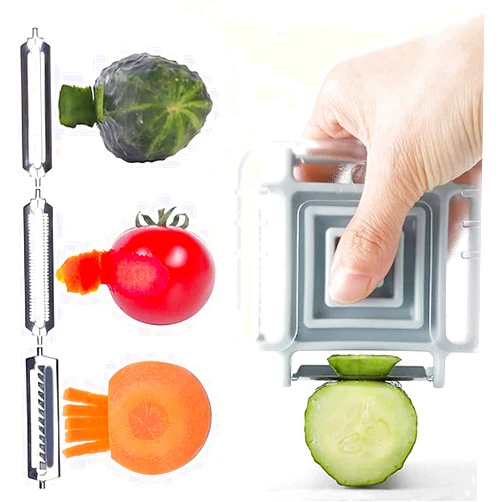 IWTGR 3 in 1 Vegetable Peeler,Multifunctional Fruit Stainless Steel Peelers with 3 Sharp Blades and Protective Covers,Durable Peelers for Peeling Apple Potato Tomato Zucchini Kiwi,Kitchen Helper