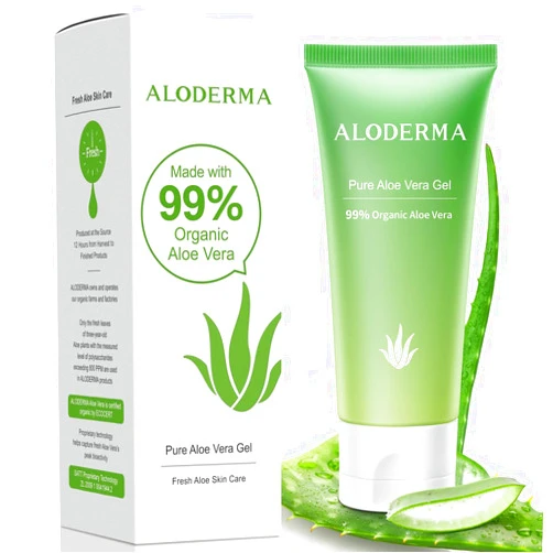 Aloderma 99% Organic Aloe Vera Gel for Face Made within 12 Hours of Harvest - Natural Hydrating Pure Aloe Vera for Soothing Skincare - Moisturizing Aloe Gel for Skin, Face, & Sensitive Skin, 4.02 oz