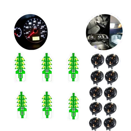MONNSS 194 LED Bulb,168 T10 2825 LED Bulbs for Car Backup License Plate Lights Interior Lights Dashboard Gauge Light Dome Map Side Maker Lights Super White 6 Pack