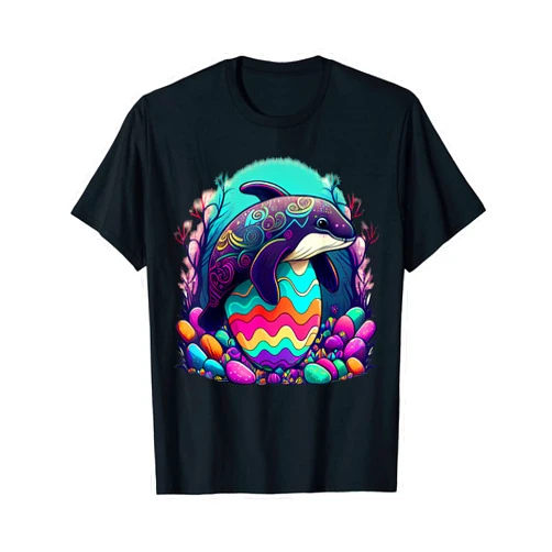 The Beautiful Easter Animal Art Shop Easter tops with adorable Orca Art and egg for Kids Women T-Shirt