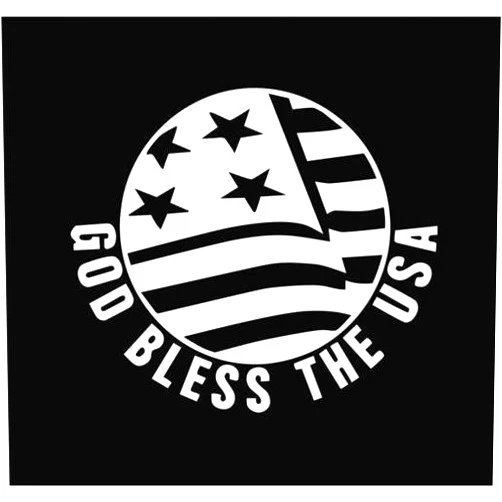 Chase Grace Studio God Bless America Patriotic America Vinyl Decal Sticker|White|Cars Trucks Vans SUV Laptops Wall Art|5.5