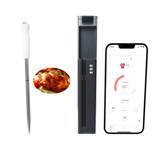 YPNZXQDX Wireless Meat Thermometer, 300ft Remote Probe Bluetooth Thermometer, Digital Meat Thermometer for Grill and Smoker,Cooking, Kitchen,Steak, Air Fryer, Oven Safe, Smart App