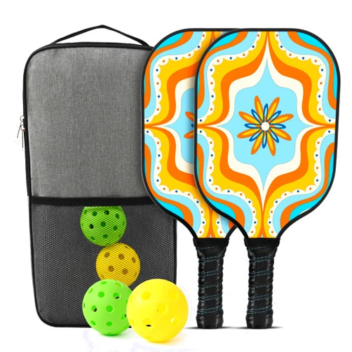 Boulder Bee Pickleball Set with 2 Pickleball Paddles, Includes 2 Indoor & 2 Outdoor Pickleball Balls | Graphite Carbon Fiber and Lightweight Rackets | Pickle Ball Rackets Set w Paddle Cover