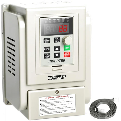XCFDP AC 220V/2.2kw 3HP Variable Frequency Drive with 2m Control Cable,12A VFD Inverter Single Phase to 3 Phase Frequency Converter for Spindle Motor Speed Control(Single-Phase Input, 3 Phase Output)
