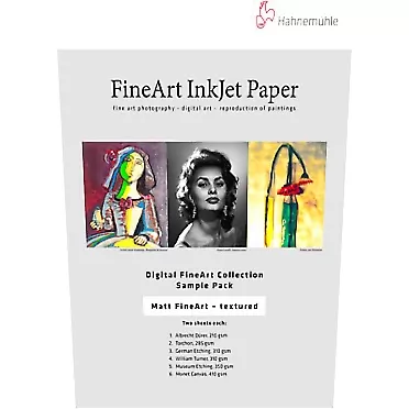Hahnemuhle Matte FineArt Textured Archival Inkjet Paper Sample Pack (8.5 x 11 i Matte Textured Sample Pack