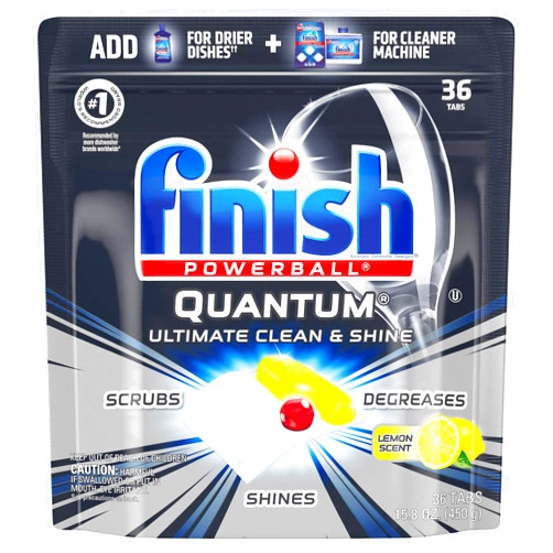 Finish - Quantum - 36ct - Dishwasher Detergent - Powerball - Ultimate Clean & Shine - Dishwashing Tablets - Dish Tabs