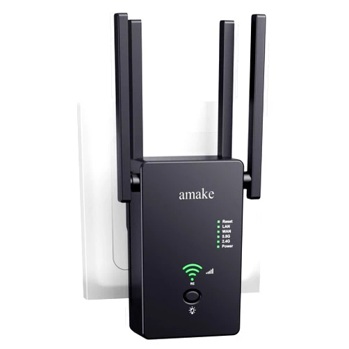 AMAKE WiFi Extender,WiFi Booster, WiFi Repeater - Coverage up to 2640sq.ft and 25 Devices, Internet Booster,Quick Setup, Home Wireless Signal Booster,Easy 1-Tap Setup