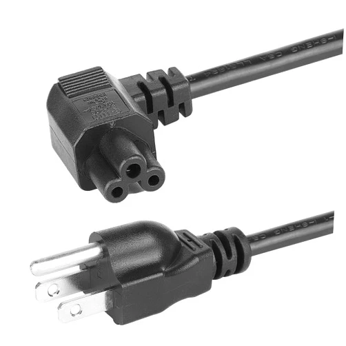 DEALTUS 3.3Feet Nema 5-15P to IEC C5 Right Angle Power Cord, US 3-Prong Male to C5 Mickey Mouse 3-Prong Power Cord, IEC C5 Power Cord