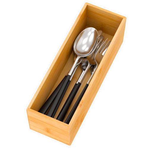 Bambloom Bamboo Kitchen Drawer Organizer, Wooden Storage Box for Utensil Organizer Silverware Tray Cutlery Holder Flatware Containers - Multi-Use Deep Drawer Dividers Organizer for Bathroom, Jewelry, 9