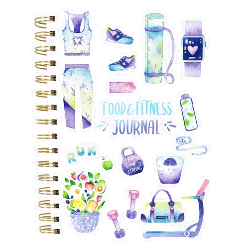 Ceiba tree Food and Fitness Journal Meal Journal Diary Workout Wellness Log Notebook Planner Weight Loss Diet Meal Exercise Training Health Tracker 6.1