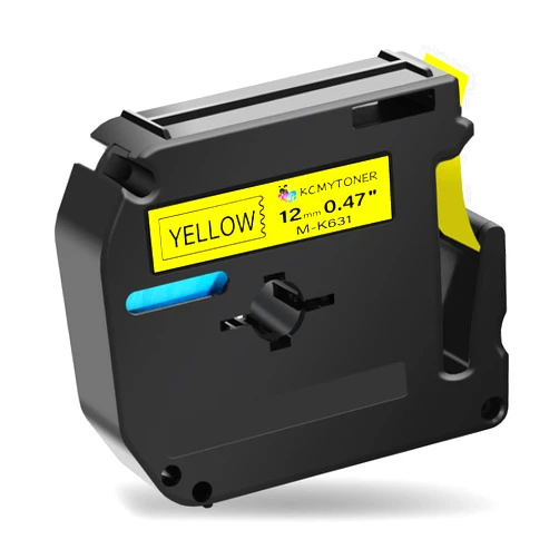KCMYTONER Compatible for Brother P-Touch M Tape M-K631 MK631 M631 MK-631 Black on Yellow Label Tape 0.47
