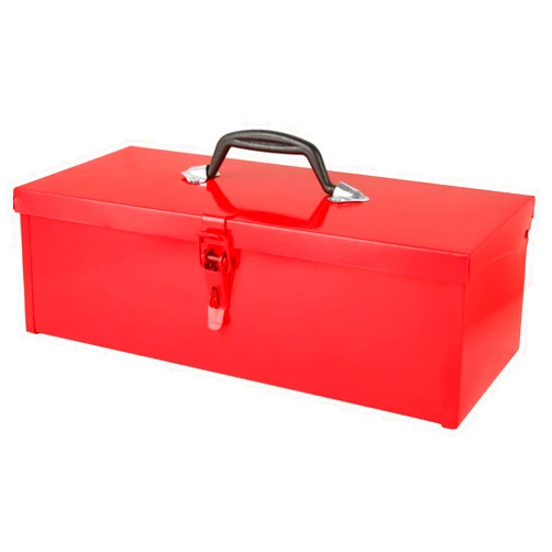 LOPYXBR 15 Inch Small Tool Box Red Tool Box Metal Tool Box with Metal Latch Closure & Handle 15x6x5 Inch Portable Tool Box Tool Storage Box