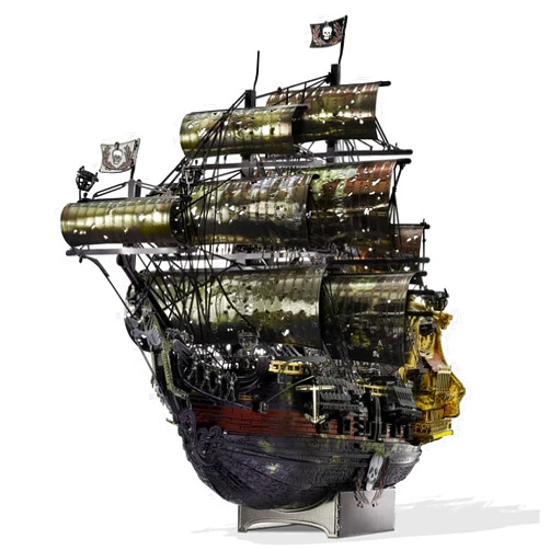 Piececool 3D Metal Puzzles for Adults, The Queen Anne's Revenge Pirate Ship Model Kits, 3D Watercraft Model Building Kit, DIY Craft Kits Difficult 3D Puzzles for Family Time