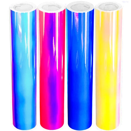Turner Moore Edition Opal Holographic Vinyl Sheets 12x12 Craft Vinyl Adhesive Bundle, Cricut Maker Explore, Silhouette Cameo, Signs, Decals by Turner Moore Edition - Blue, Pink, White, Yellow, 4-Pack