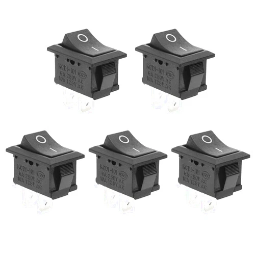 QTEATAK 5Pcs On/Off Boat Rocker Switch 5Pcs 2 Pin 2 Position Snap 12V 110V 250V