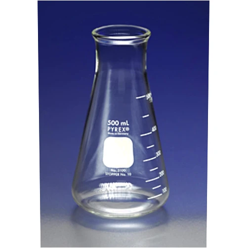 Corning 5100-2L Pyrex Wide Mouth Erlenmeyer Flask with Heavy Duty Rim, Graduated, 2000mL Capacity
