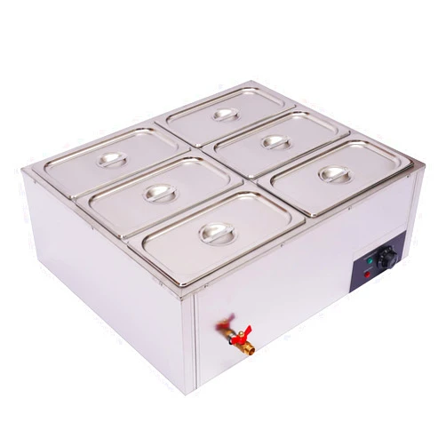 TFCFL 6-Pan Commercial Food Warmer 6 * 7L Stainless Steel Steam Table 110v 850w Electric Food Warmer with Temperature Control for Buffet Cafeterias Restaurants Hotel