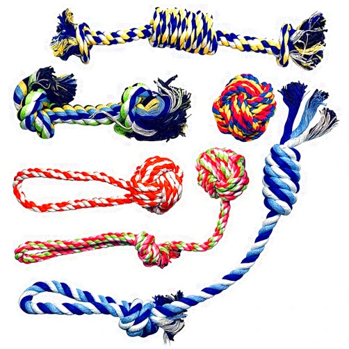 Otterly Pets Small Puppy Dog Rope Toys for Play Chew Teething and Boredom - for Smaller Dogs (6-Pack)
