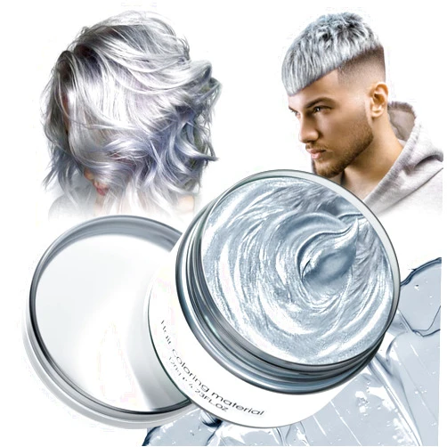 Spdoo Silver Grey Hair Dye Temporary Hair Color Wax, Gray Hair Dye for Women Men Kids, Natural Temp Wash Out Hair Color