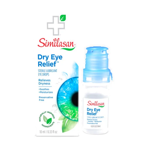 Similasan Dry Eye Relief Drops, Instant and Lasting Relief, Naturally Inspired Ingredients for Dry, Irritated Eyes, with Hyaluronate, Preservative-Free, pH Balanced, Gentle for Sensitive Eyes, 10ml