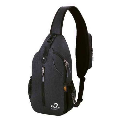 WATERFLY Crossbody Sling Backpack Sling Bag Travel Hiking Chest Bag Daypack
