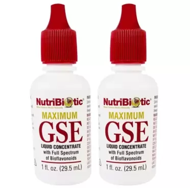 NutriBiotic Maximum GSE Liquid Concentrate (Pack of 2) with Grapefruit Seed Extract, 1 oz.