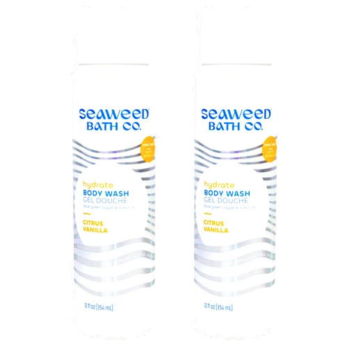 The Seaweed Bath Co. Seaweed Bath Co. Hydrate Body Wash, Citrus Vanilla Scent, 12 Ounce (Pack of 2), Shower Gel for Men & Women, Vegan, Paraben Free, Sulfate Free, Cruelty Free