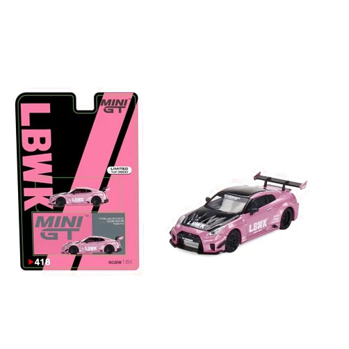 MINI GT True Scale Miniatures Model Car Compatible with GT Nissan 35GT-RR Ver.2 Passion Pink Limited Edition -LB-Silhouette Works 1/64 Diecast Model Car MGT00418