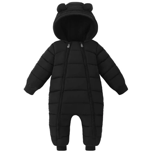 XMWEALTHY Baby Snowsuit Toddler Girl Clothes Cute Hooded Double Zipper Boys Winter Coat Unisex Romper for Infant