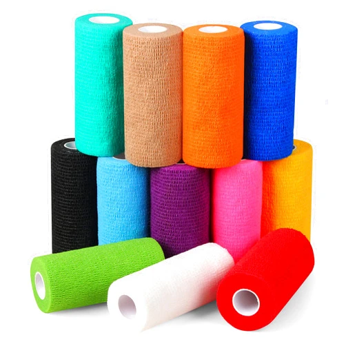 Bandvet Wrap Self Adhesive Bandage Wrap - Pack of 12 Assorted Colors, Non-Woven, Breathable & Water-Resistant Vet Wrap for First Aid, Sports Injury, Body Sprains, & Pets - 4 Inch x 5 Yards