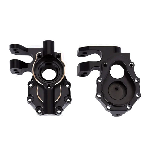 INJORA RC Brass Portal Housing 2pcs Counterweight Set for 1/10 RC Crawler Car TRX4 TRX6 Upgrade Parts（Black）