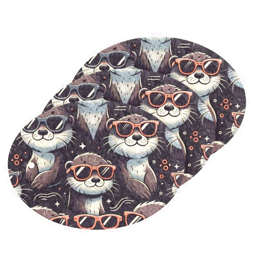 Augenstern Scrub Pads Funny-otter-sunglasses Non-Scratch Scrub Sponges Household Cleaning Kitchen Dish Sponges
