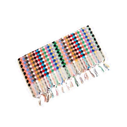 Citizens of the Beach Rainbow Turkish Hand Towel Boho Bohemian Bath Bathroom Kitchen Guestroom Guesthouse Double Sided Cotton Absorbent Quick Drying Soft Pom Pom Towels