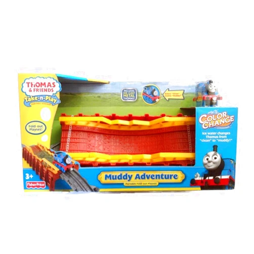 Thomas & Friends Take-N-Play Muddy Adventure Portable Fold-out Playset Bridge with Color Change Metal Thomas!