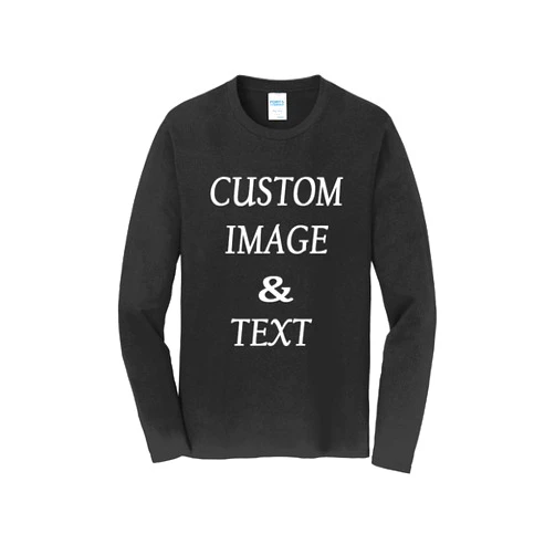 Just Customized Custom Made Long Sleeves Fan Tee Shirt, Upload Photo, Logo, Type Text, Design Your Own