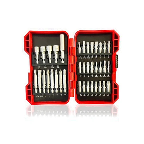 KEEGAN TOOLS 37-Piece Impact Screwdriver Bit Set, Nut Driver Set, Torx Bit Set, Tool Set, Screwdriver Set, Phillips, Slotted, Torx, Hex, Hardened Bits, 1 Inch and 2 Inch Bits