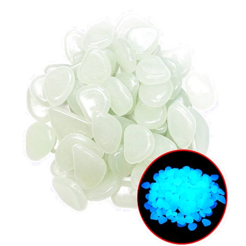 Stymx 520 PCS Glow Stones, Glow in Dark Gardon Pebbles Luminous Rocks for Walkways Yard Aquarium Fish Tank Decoration Powered by Light and Solar (White)