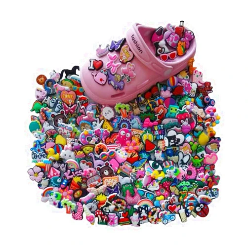 Yhfaifbu Lot of 50 pcs Random PVC Different Shoe Charms for Shoe Decoration，Lot of 50 pcs crocs charms