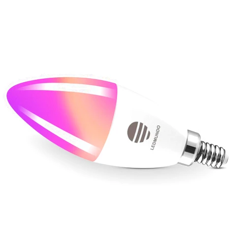 LEDMUNDO E12 Smart Light Bulbs 60W Equivalent, 600LM 6W WiFi Candle Candelabra E12 LED Bulb Compatible with Alexa/Google Assistant, No Hub Required, 2.4GHz WiFi Only, ETL Listed, 87+CRI, 1PC