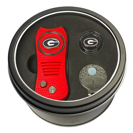 Team Golf NCAA Gift Set Switchblade Divot Tool, Cap Clip, & 2 Double-Sided Enamel Ball Markers, Patented Design, Less Damage to Greens, Switchblade Mechanism