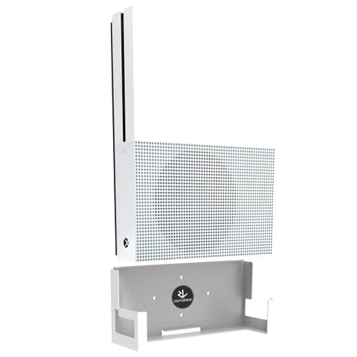 Monzlteck Wall Mount for Xbox One S，All Metal Vertical Hanging On Wall with Power Botton Left/Right,Wall Shelf Bracket for Xbox 1S