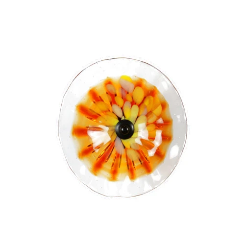 Dale Tiffany AW23017-D8 Hand Blown Flower Art Glass Wall Decor with Wall Mounting Bracket, Milagra, Multi-Color, 8-Inch Diameter
