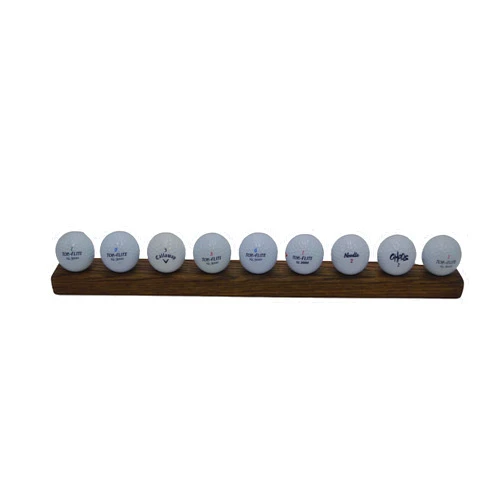 Elite Wine Racks Personalized Handmade Solid Oak Floating Wall Mounted Golf Ball Display Stand for 6, 12 or 24 Balls (9 Ball, Walnut)