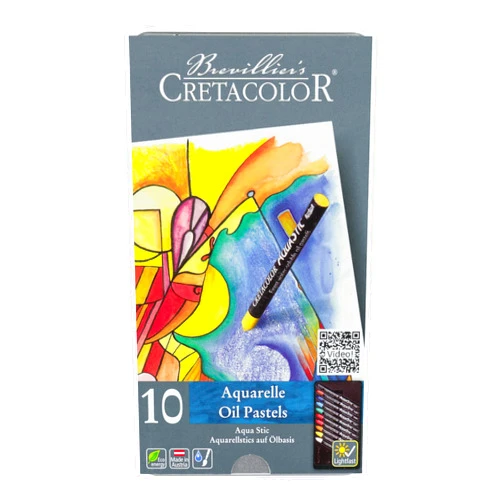 CRETACOLOR AquaStic Oil Pastel Set, 10-Color, Multi