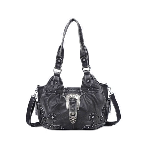 Angel Kiss Hobo Bags for Women Vegan Leather Purses and Handbags Ladies Chic Shoulder Bags Crossbody Purses with Metal Studs