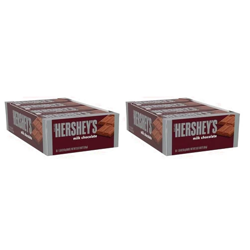 HERSHEY'S Milk Chocolate Candy Bars, 1.55 oz (36 Count) (Pack of 2)